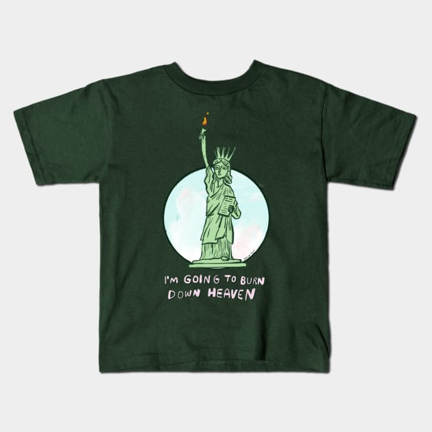 Statue of Liberty Kids T-Shirt by bransonreese